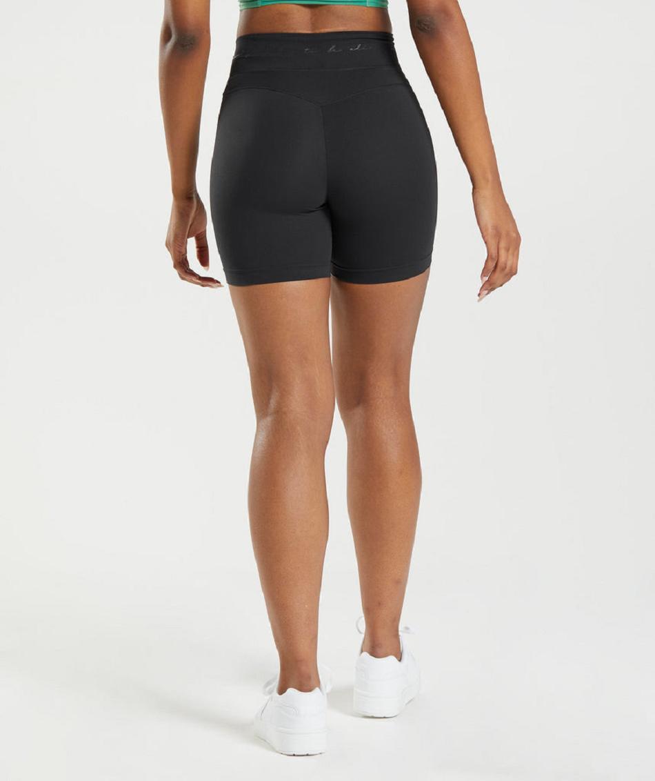 Szorty Damskie Gymshark Whitney Mesh Czarne | PL 2432EBC